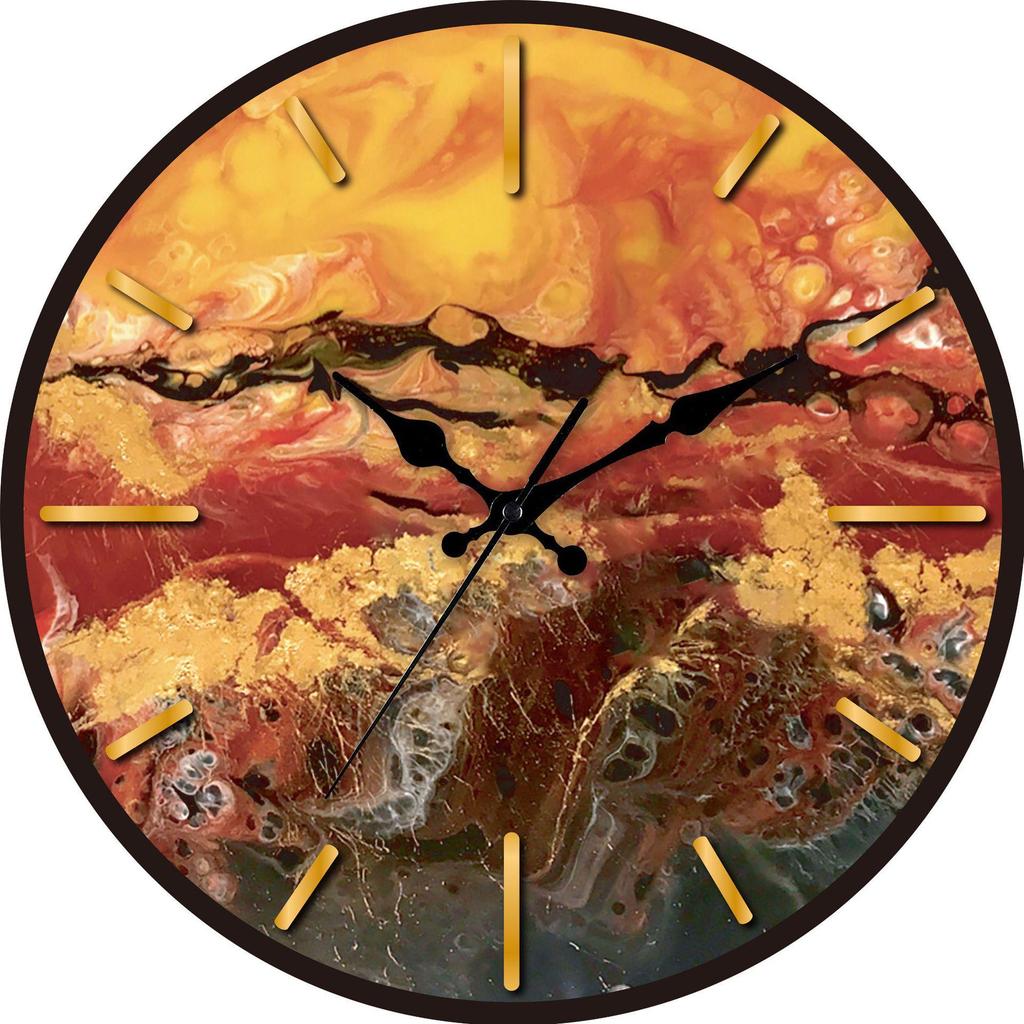 Nordic Minimalist Wood Grain Acrylic Silent Wall Clock for Living Room Decor