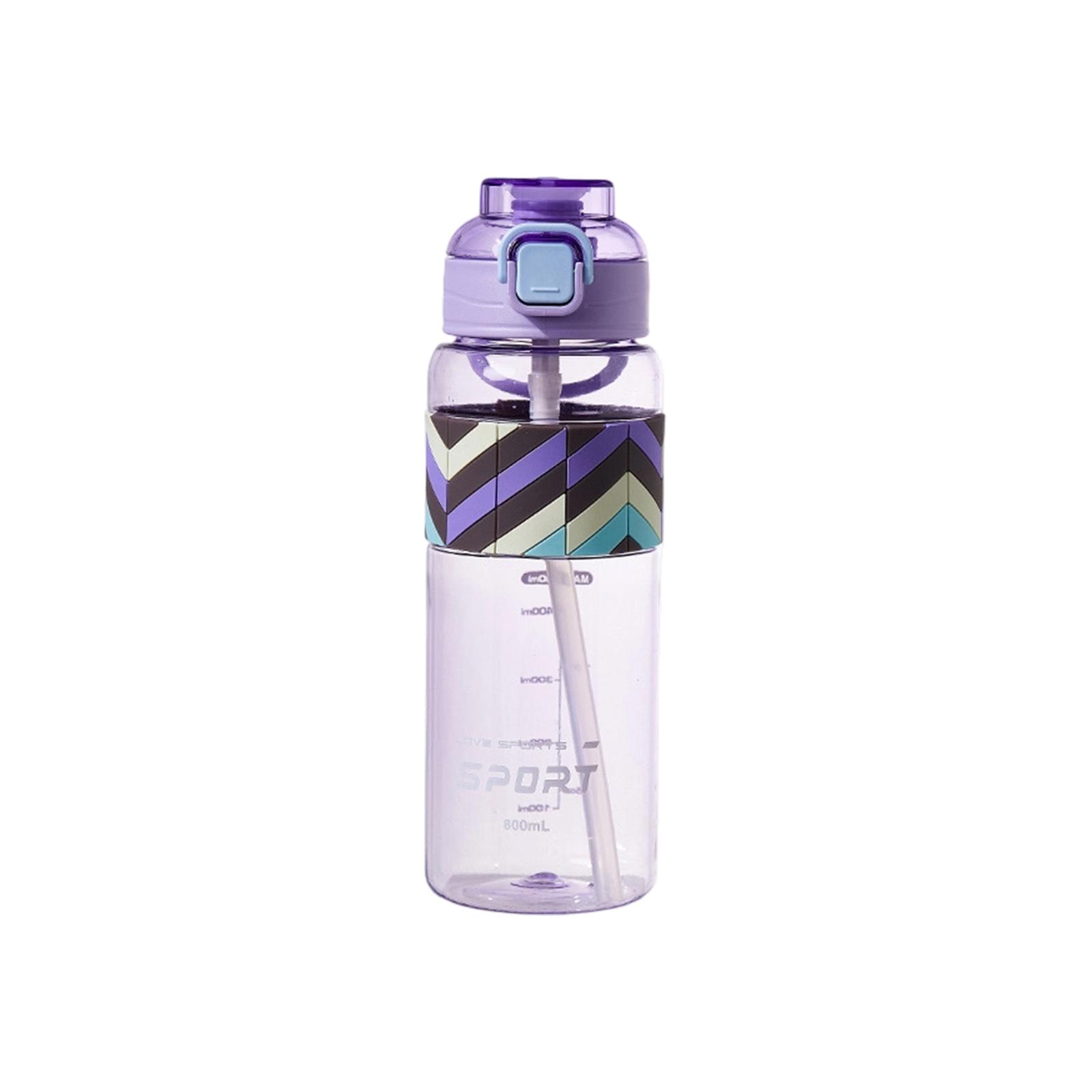 

Leak Proof Water Bottle With Flip Top Lid & Carry Strap, Portable Sports Bottle For Gym & Travel One Size фіолетовий