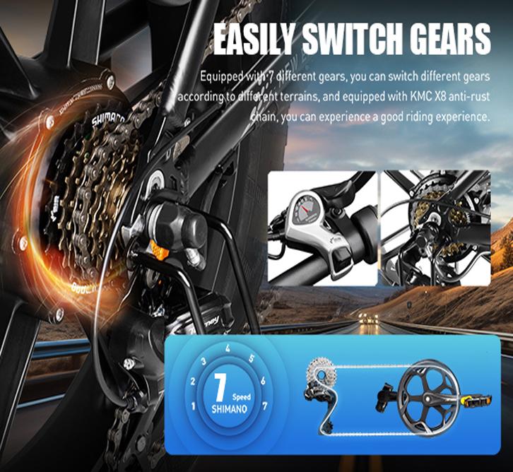 VITILAN V3 2.0 Urban Electric Bicycles 750W Motor (peak Power 1200W) 20-inch * 4.0-inch Chaoyang Puncture-resistant Tires