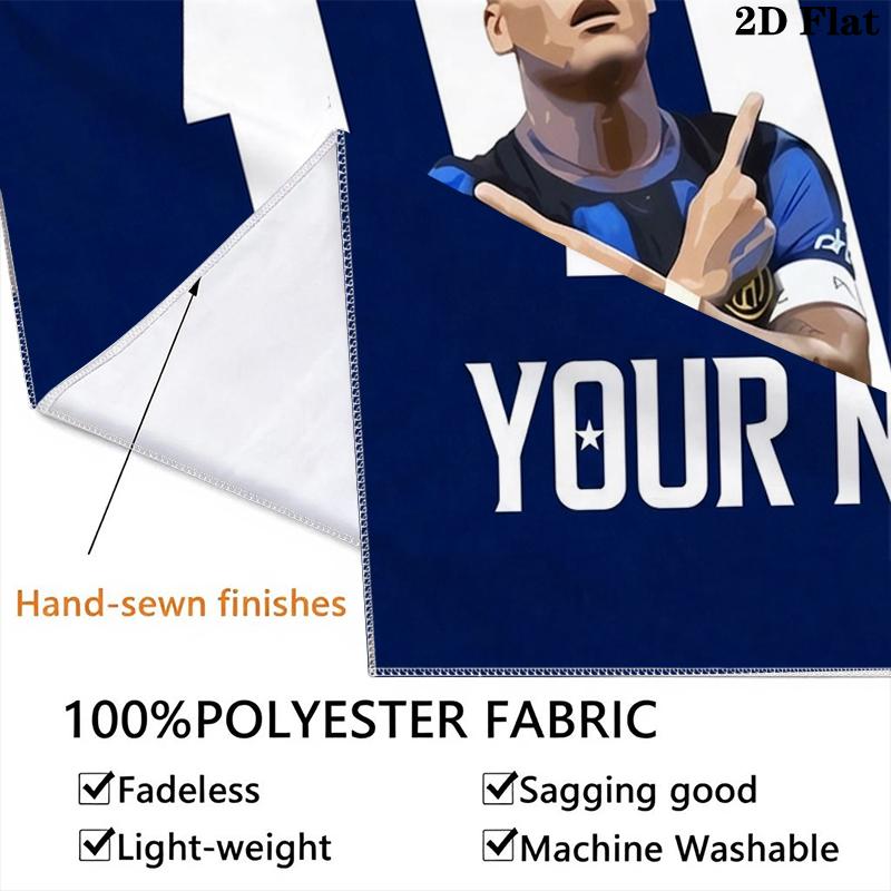 Custom Name Inter Milan Wall Tapestry Aesthetic Wall Hanging Printed Fabric Blanket Decorative Tapestries for Bedroom Living Room Home Decor