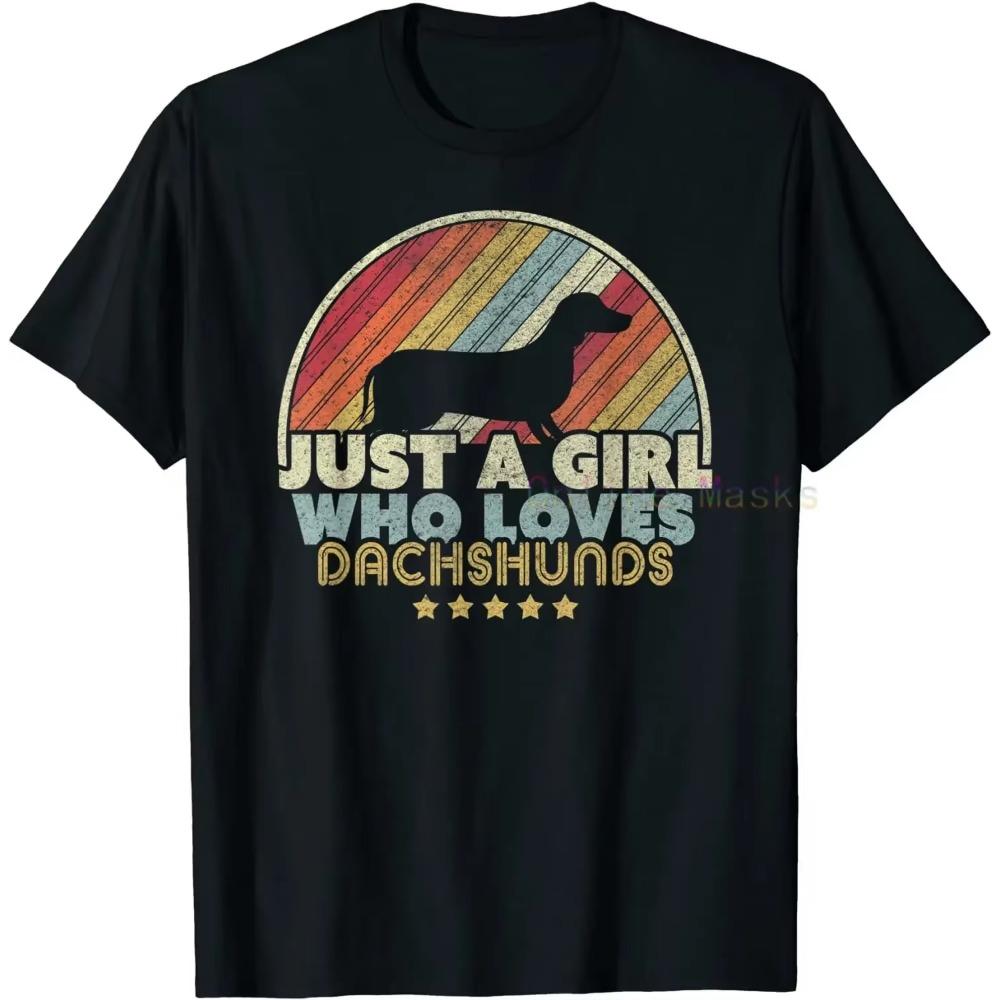 Dachshund Shirt Retro Vintage Cool Wiener Dog Mom Dad Weenie Mama Funny Gift for Puppy Pet Lover Owner Womens Mens T-Shirt