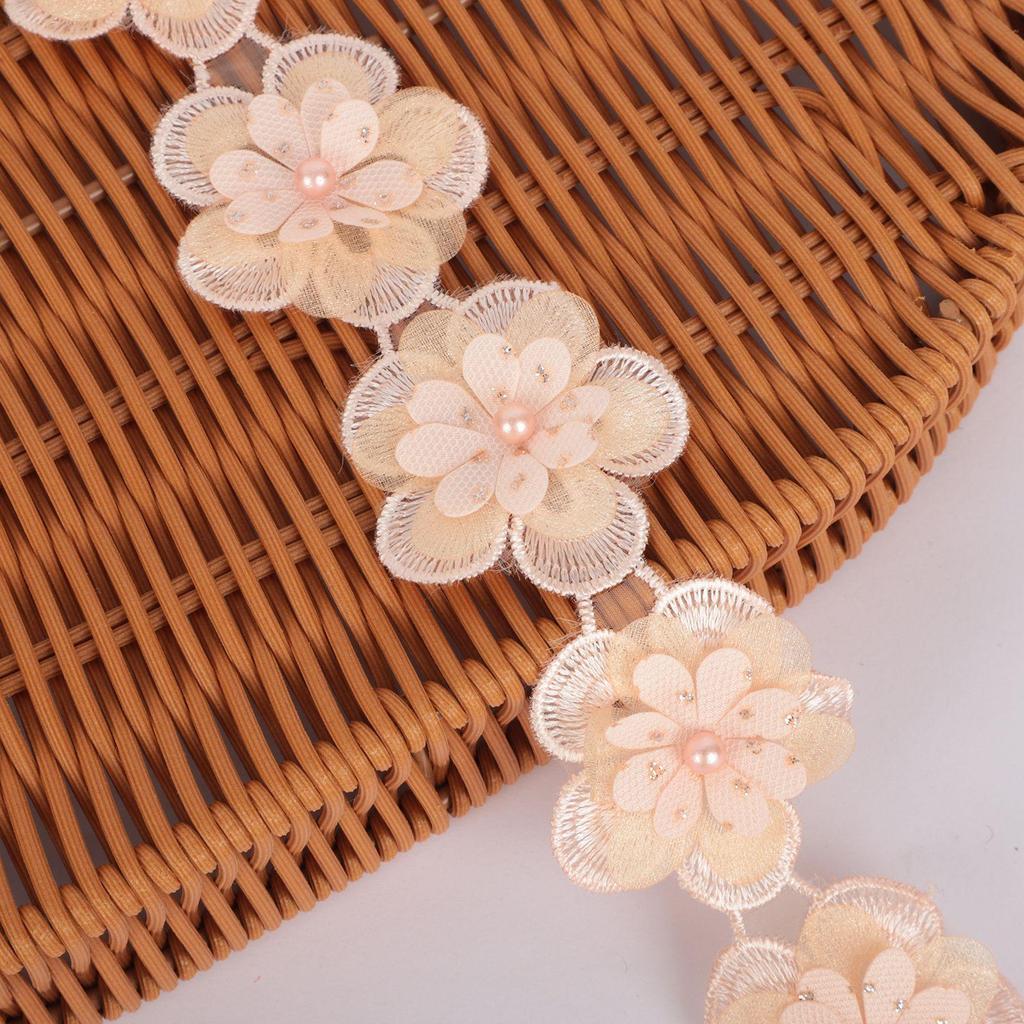 Three-Dimensional Small Flower Embroidery Organza Lace Accessories