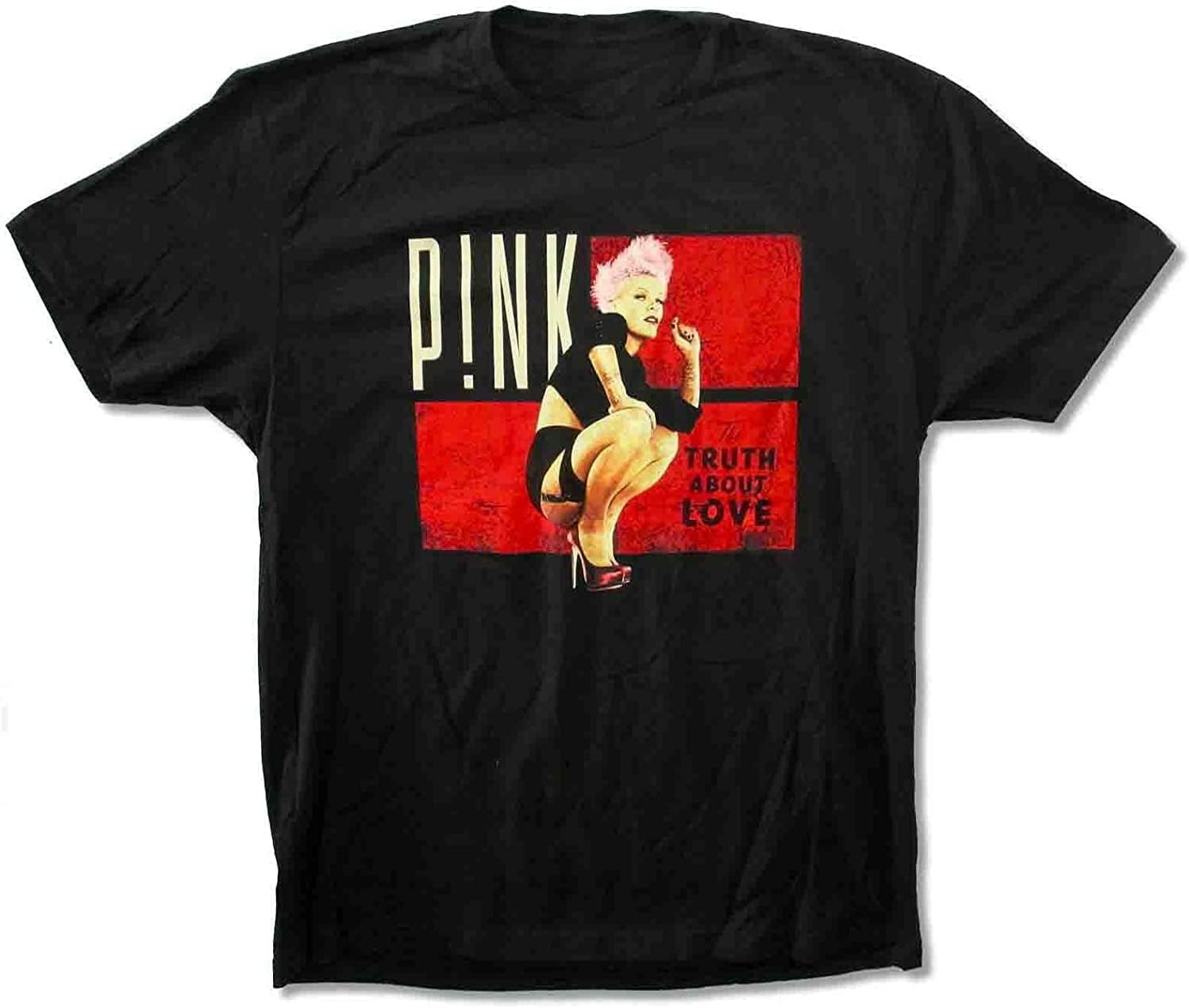 Pink P!NK Album Bars Truth about Love Tour 2013 Black T Shirt Black XXL M белый