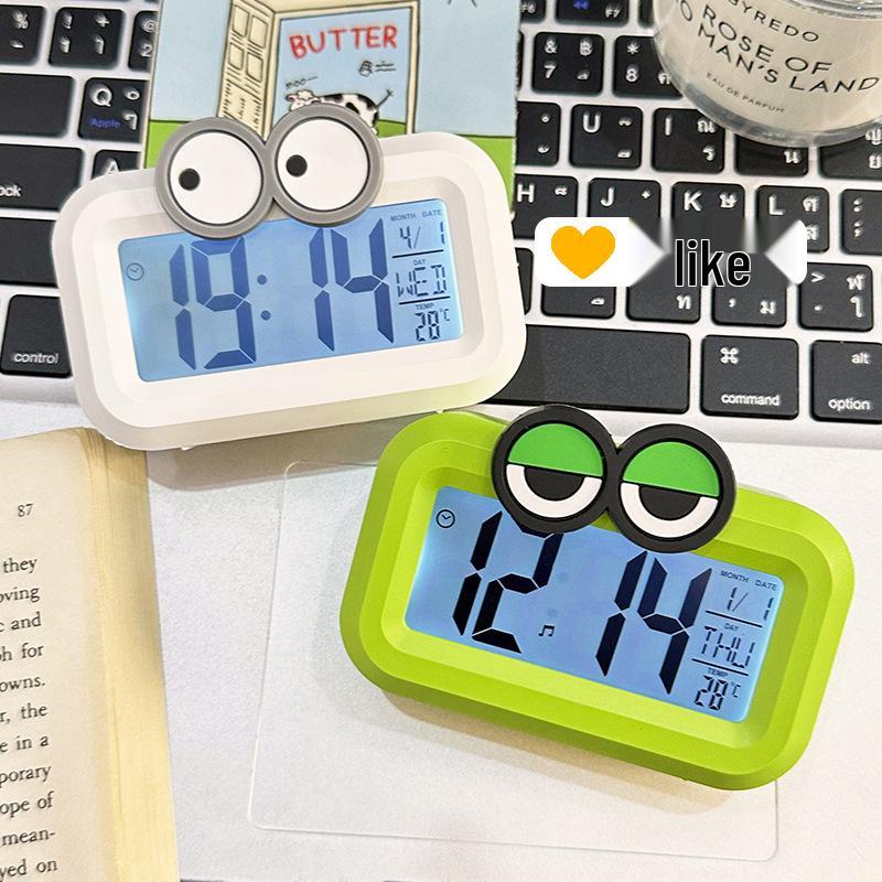 Charming Multifunctional Luminous Alarm Clock for Students - Compact Creative Bedside Clock with Snooze Feature