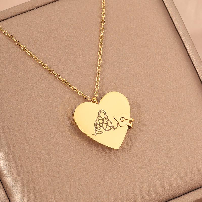 Titanium Steel Love Letter Pendant Necklace for Couples - Clavicle Chain for Girls.