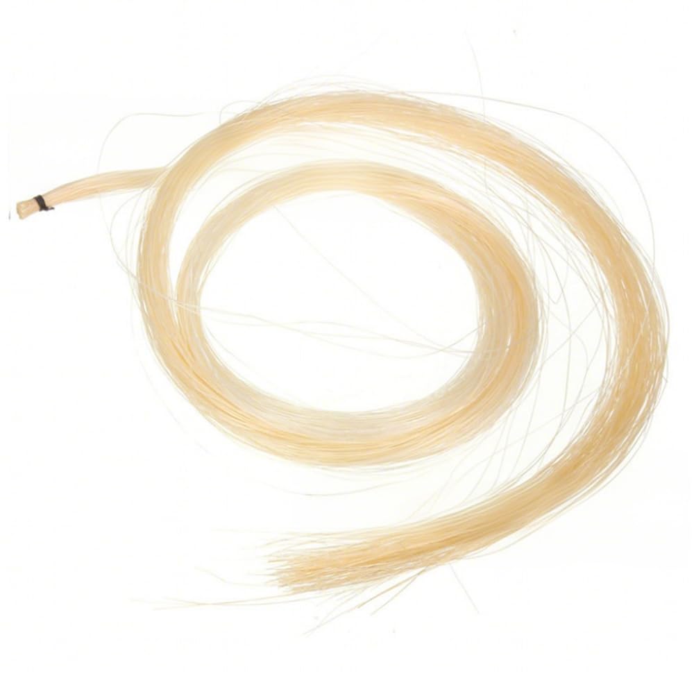 Two Natural White Horsehair Violin Bows, Spare Parts for Violin Bows and Stringed Instruments (Style)