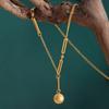 316L Stainless Steel Chains Necklaces For Women 18k Gold Plated Waterproof Non Tarnish Women's Necklace With Ball Pendant