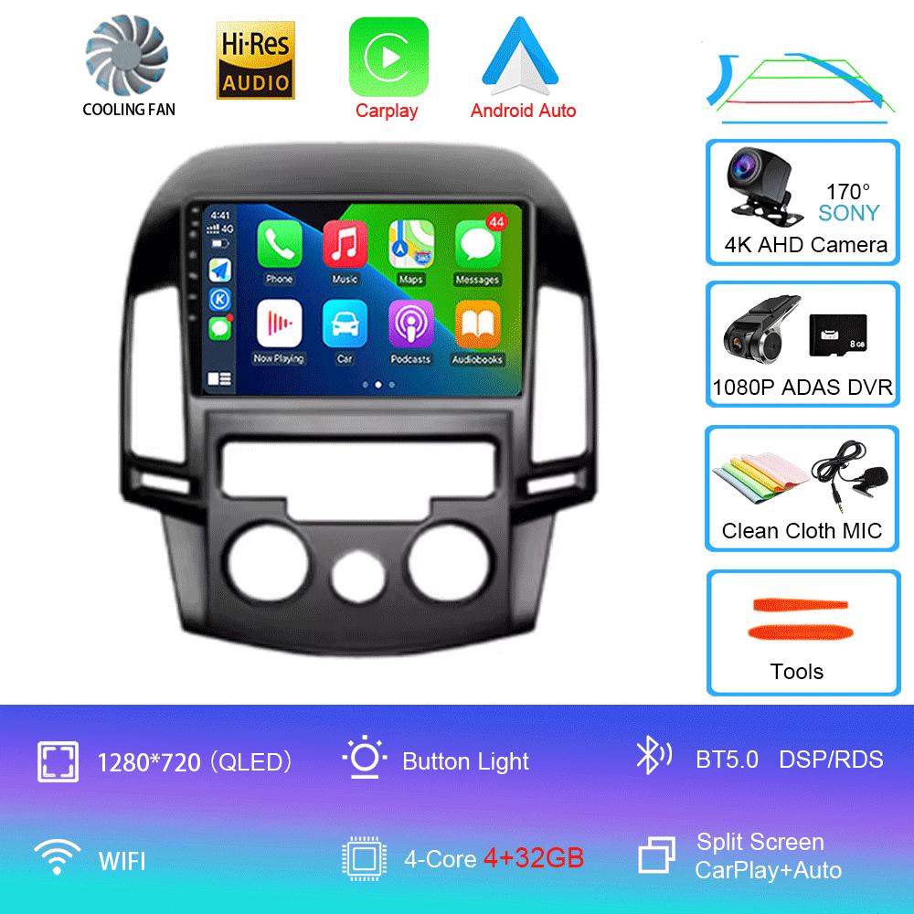 For Hyundai I30 2006 2007 2008 2009 2010 2011 Android 14 Auto Multimedia 4G WIFI No DVD Player 2 Din Car Radio Carplay BT Video