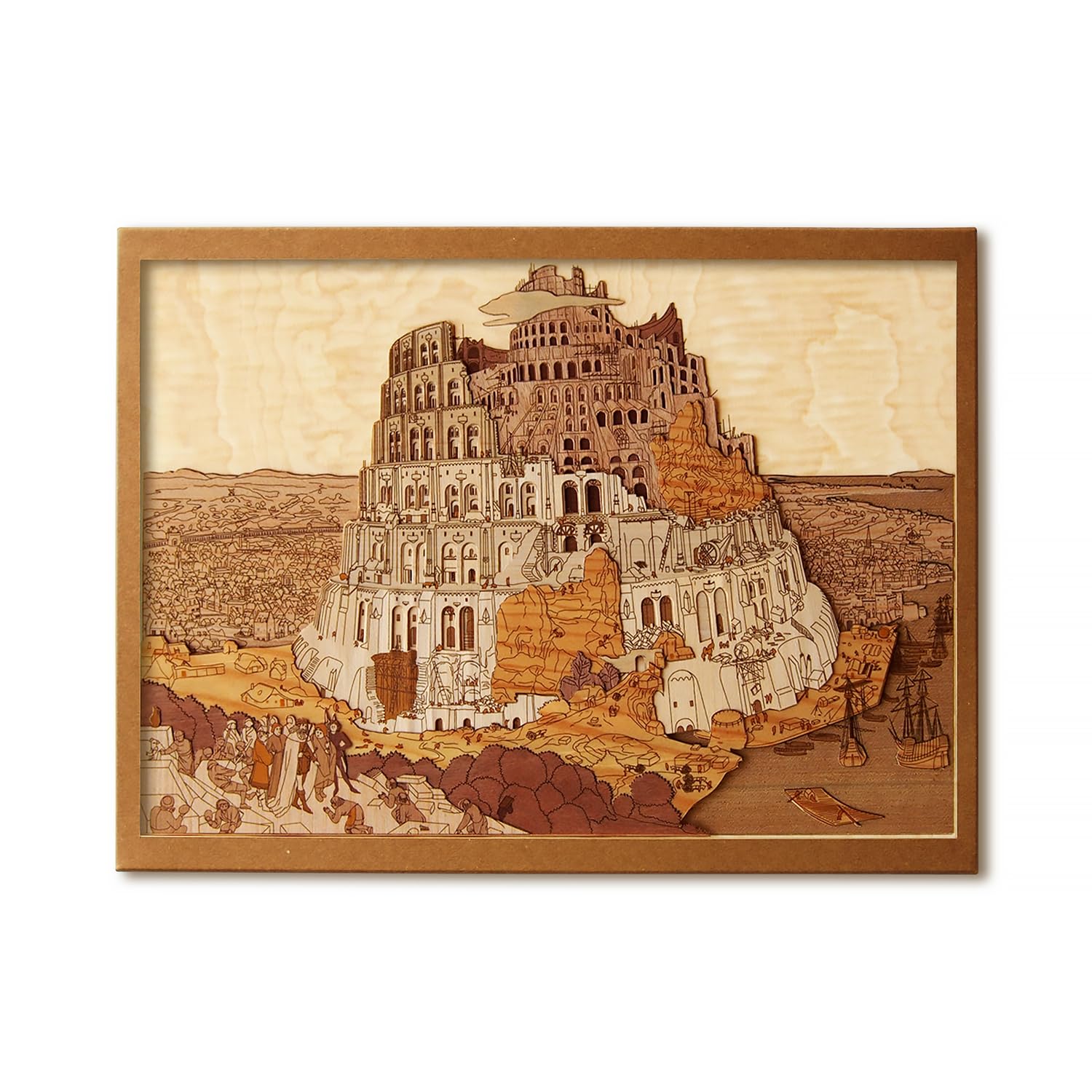 

KINOWA Tower of Babel Woodcut Original Handmade Kit, Masterpiece by Bruegel, Made in Japan