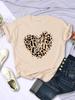 Fashion Leopard Wild At Heart Women'S Tshirt Cotton Breathable Short Sleeve Casual Comfortable Clothing Cotton Oversized T Shirt
