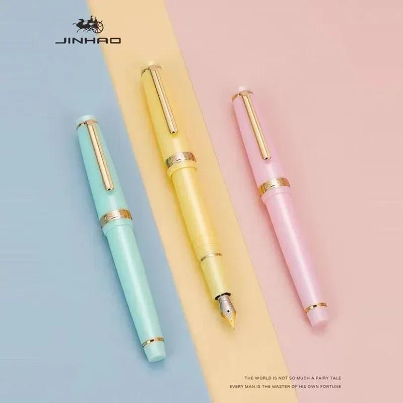 JINHAO 82 Fountain Pen Transparency Pen Spin Golden EF F M Nib Business Office School Supplies Ink Pens Stationery