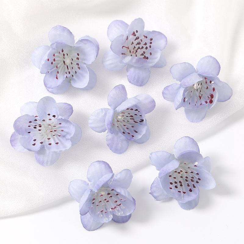 10/20Pcs 4cm Silk Peach Blossom Petals Simulation Cherry Blossom Flowers Heads for Home Room Dceor Bridal Wedding Decoration