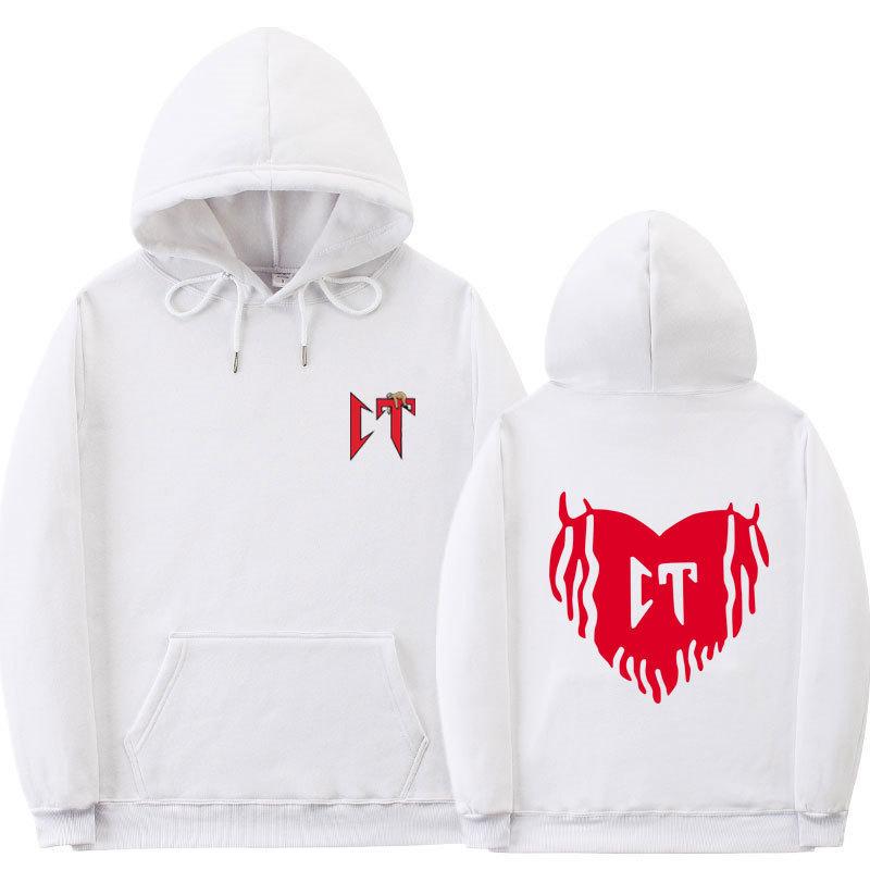 Ribbed bottom pendulum fashion printed sweatshirt loose hoodie autumn and winter men's and women's casual sports sweater top jacket