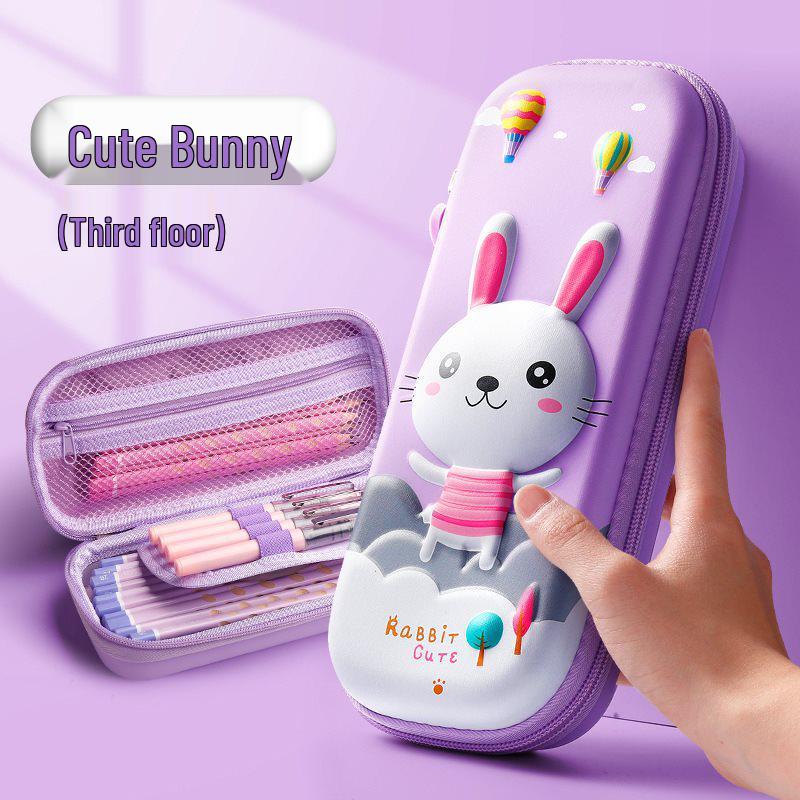 High-Capacity Korean-Style Pencil Case for Elementary Students
