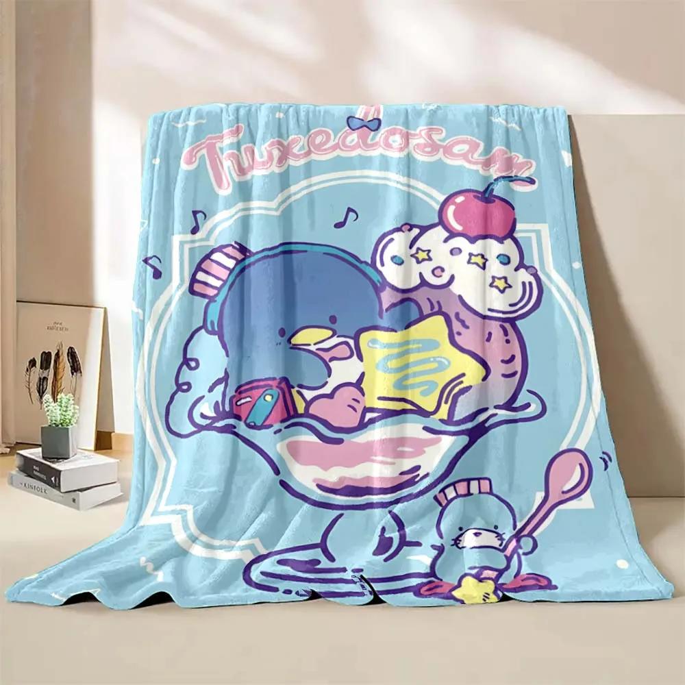 Cartoon Penguin Tuxedo Sam Blanket Soft Fluffy Children Adults Plush Summer Quilt Girl Bedspread Throw Blanket for Sofa Bed
