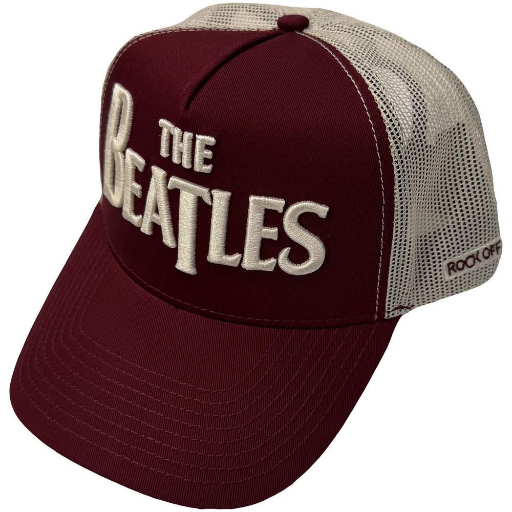 The Beatles Unisex Adult Drop T Logo & Apple Mesh Back Trucker Cap