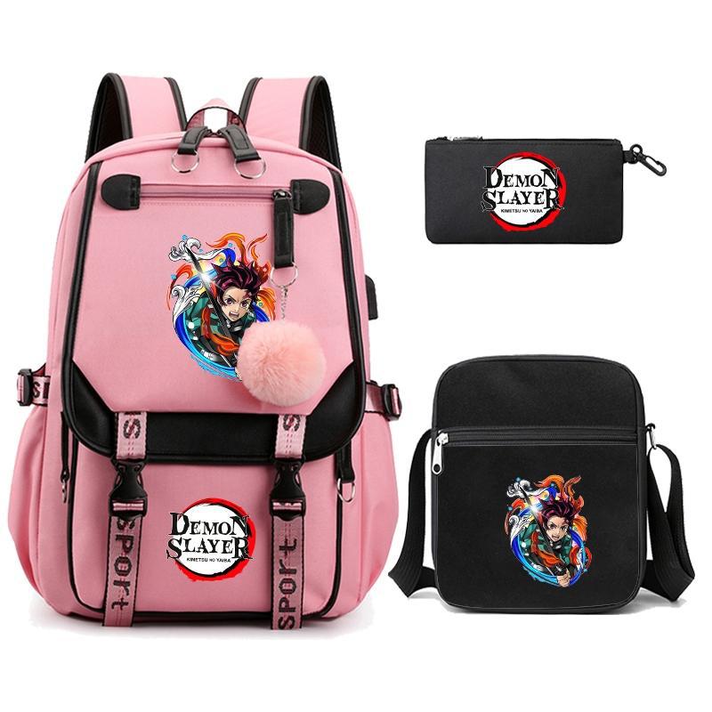 Hot-selling Ghost Extinguishing Peripheral Animation Backpack Campus Trend Primary and Secondary School Students Schoolbag Pencil Bag Shoulder Bag