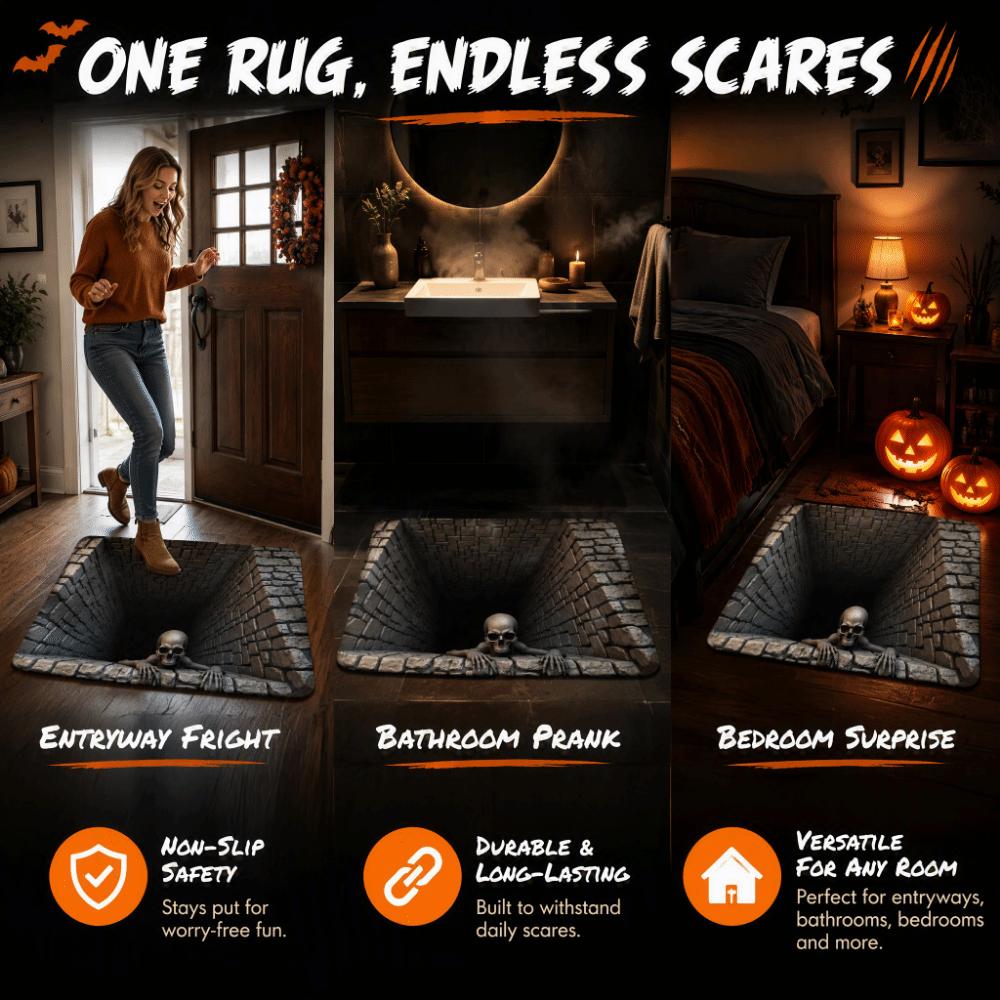 Halloween Doormat Non-Slip Home Floor Mat Scary Bathroom Carpet Bedroom