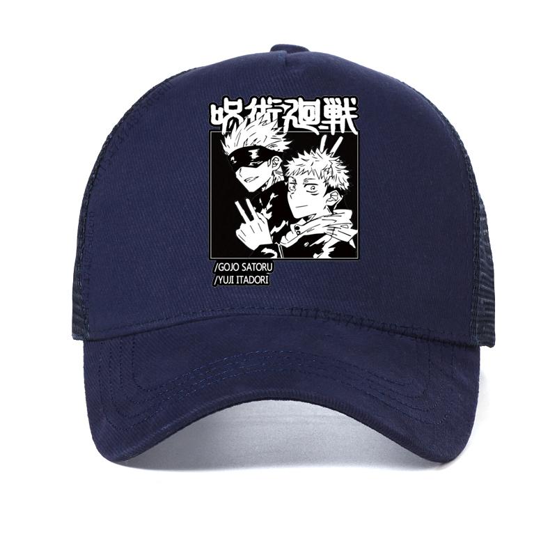 Harajuku Men's Dad Hat Jujutsu Kaisen Printed Women Baseball Cap Unisex Cool Cartoon Anime Casual Mesh Breathable Snapback Hats