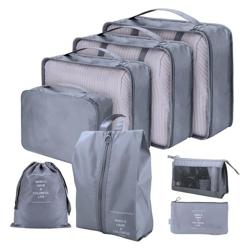 New 8PCS Set Organizer bags for Travel Organizer Bags Accessories Luggage Suitcase Organizer Waterproof Wash Bag Clothes Storage
