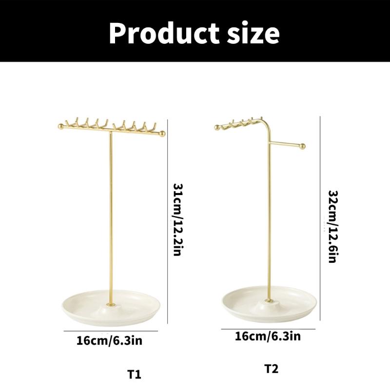 Stylish Metal Necklace and Jewelry Stand Elegant Organizers Portable for Accessories and Watches Home Organization