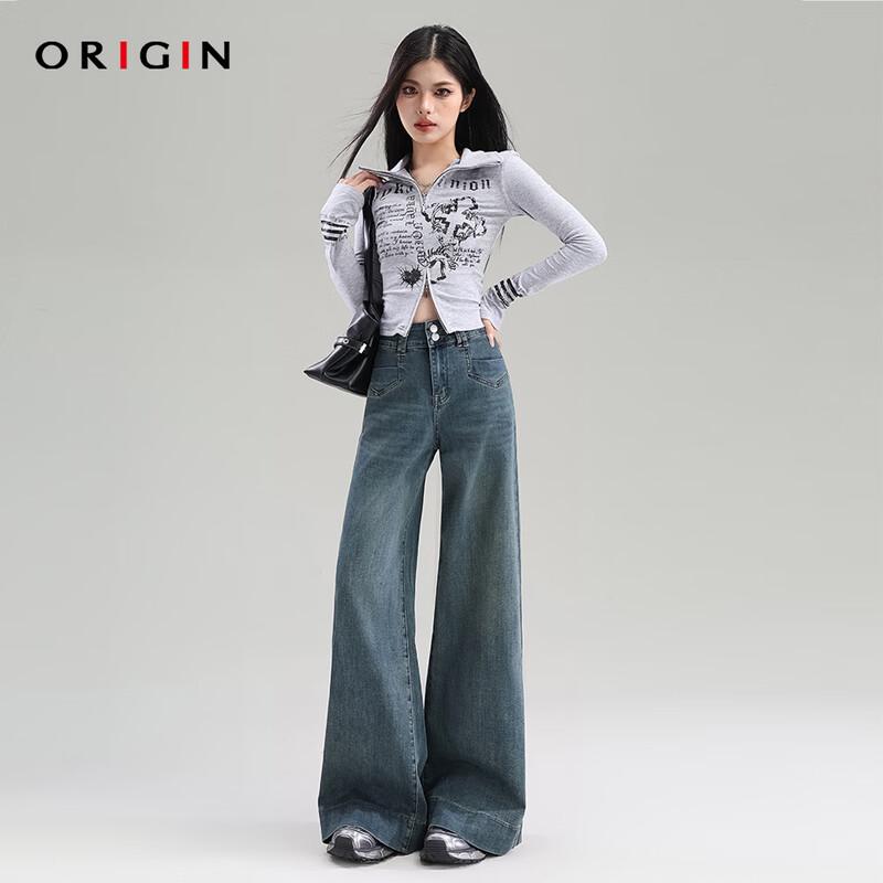 ORIGIN Women s Retro High-Waist Wide-Leg Jeans M