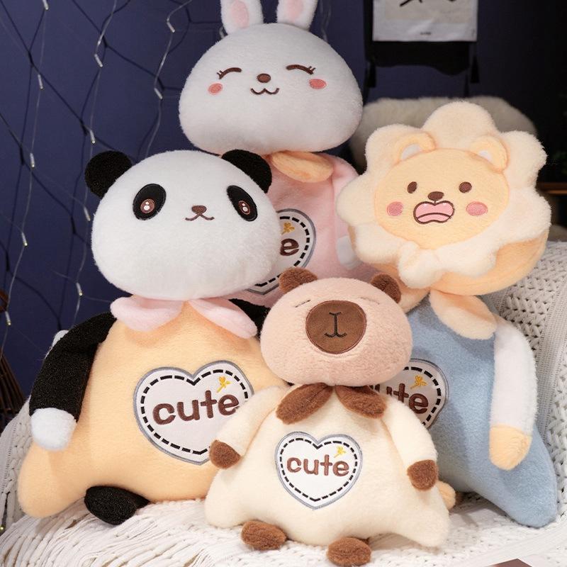 Cartoon Cute Rabbit Capybara Doll Plush Toy Panda Lion Doll Home Pillow Children'S Doll