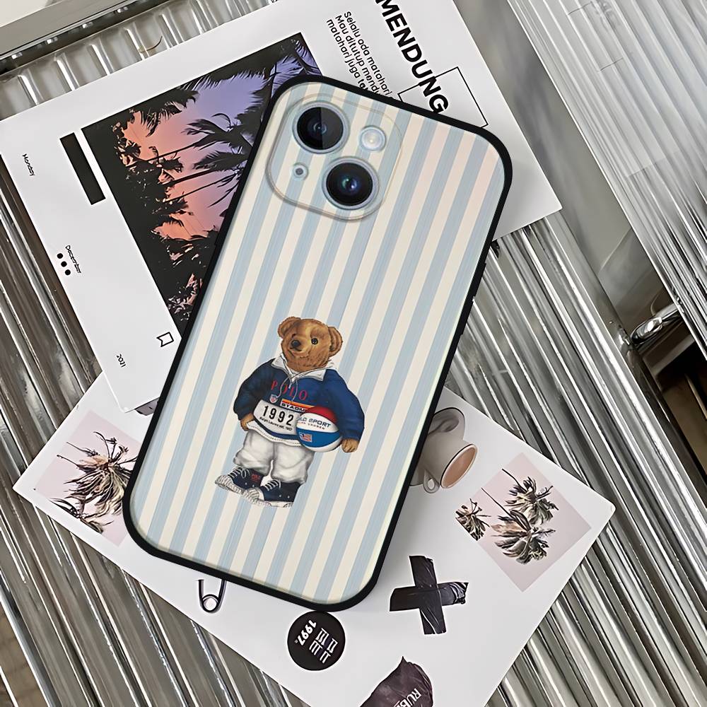 Cartoon Bear P-Polo-S Phone Case Phone Case That Fits IPhone 16, 15, 11, 13, 14 Pro Max, Plus, X, Xr, Xs Max, 12 Mini