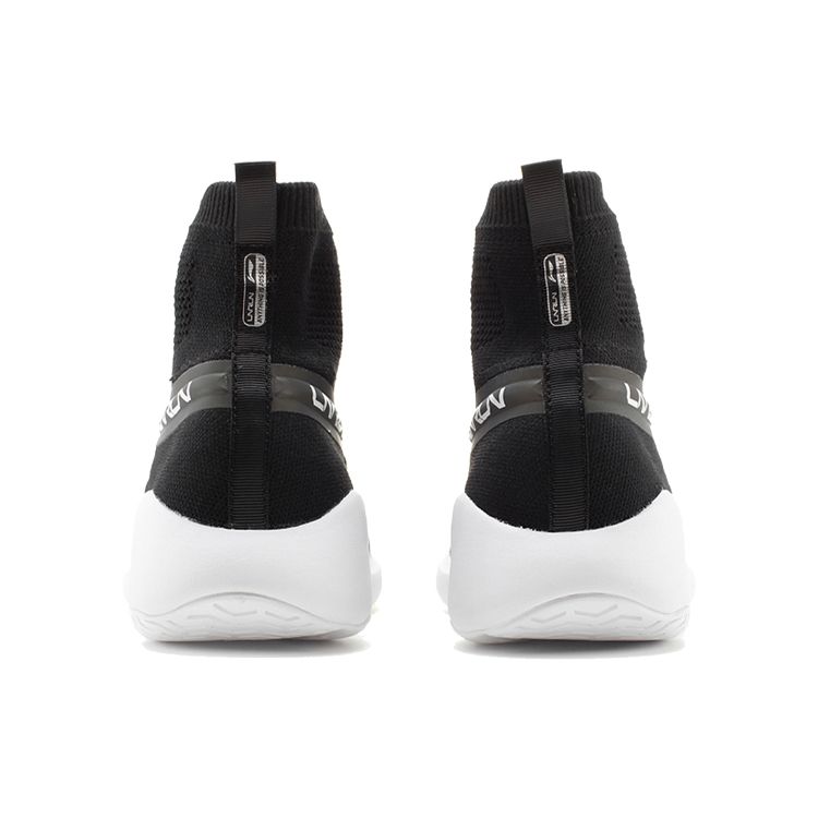 Li-Ning Seamless Professional Racing High-Top Running Shoes Women sneaker Black White ARBN004-1