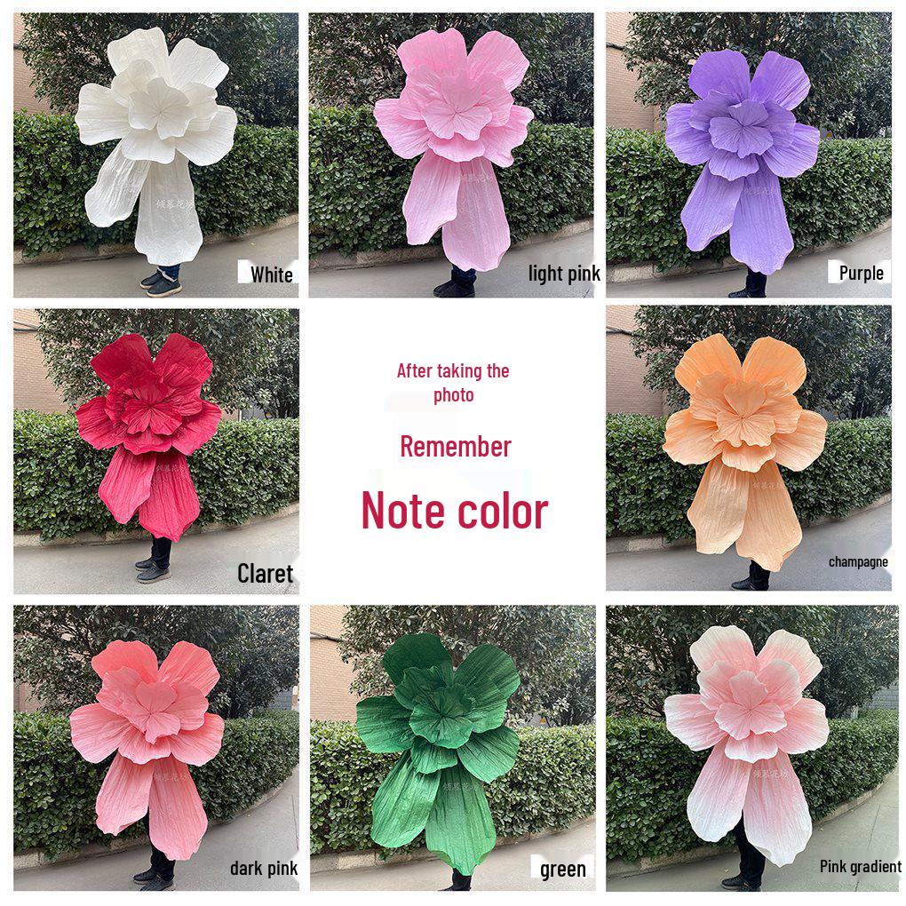 Gigantisk Handgjord Bröllops Pappersblomma Skulptur - Vacker Veckad Blomsterkonst för Dekoration