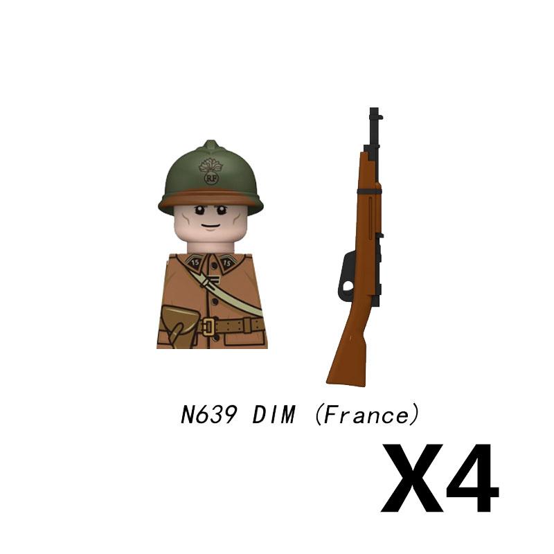 Military Soldier Figure Building Blocks British US French Army Weapons 101 Airborne Division Officer Infantry M1 Toys Gifts D126