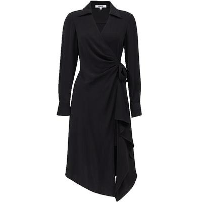 Women's Asymmetric Hem Long Sleeve Little Black Dress