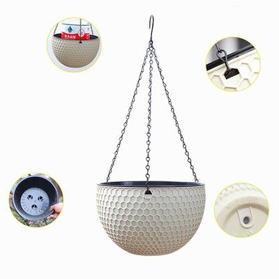 Üst Çap 16.5Cm Rattan Plastik Asılı Sepet Sukulent Yeşil Bitki Asılı Saksı Petek Asılı Saksı