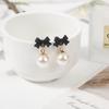 Elegant Retro Tassel Pearl Bow Earrings - Versatile Autumn/Winter Fashion Accessory
