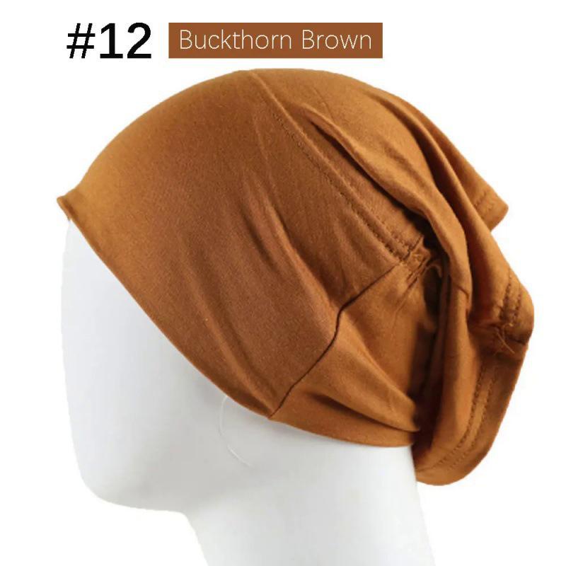 Modal Solid Color Women's High-Elasticity Mercerized Cotton Malaysian Tube Beanie Arabic Snood
