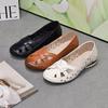 2025 summer new casual hollowed-out mother sandals women's fashion breathable soft leather soft-soled hole shoes