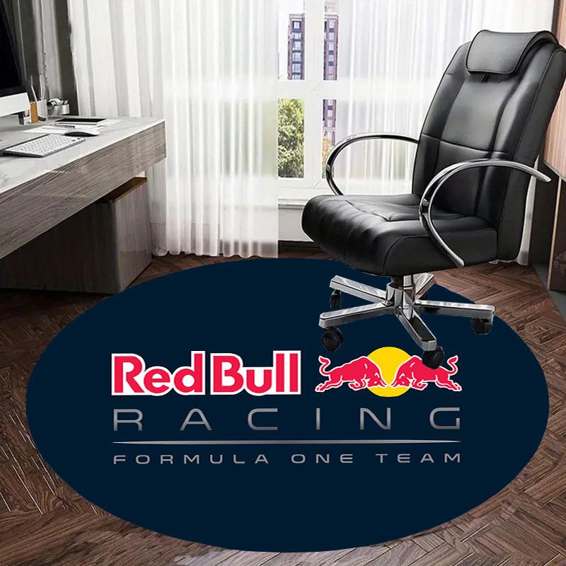 1pz Tappeto Rotondo Logo Team Formula Uno Red Bull Racing, Realizzato in Poliestere, Perfetto per Decorare Sedie da Ufficio, Soggiorni fplt093