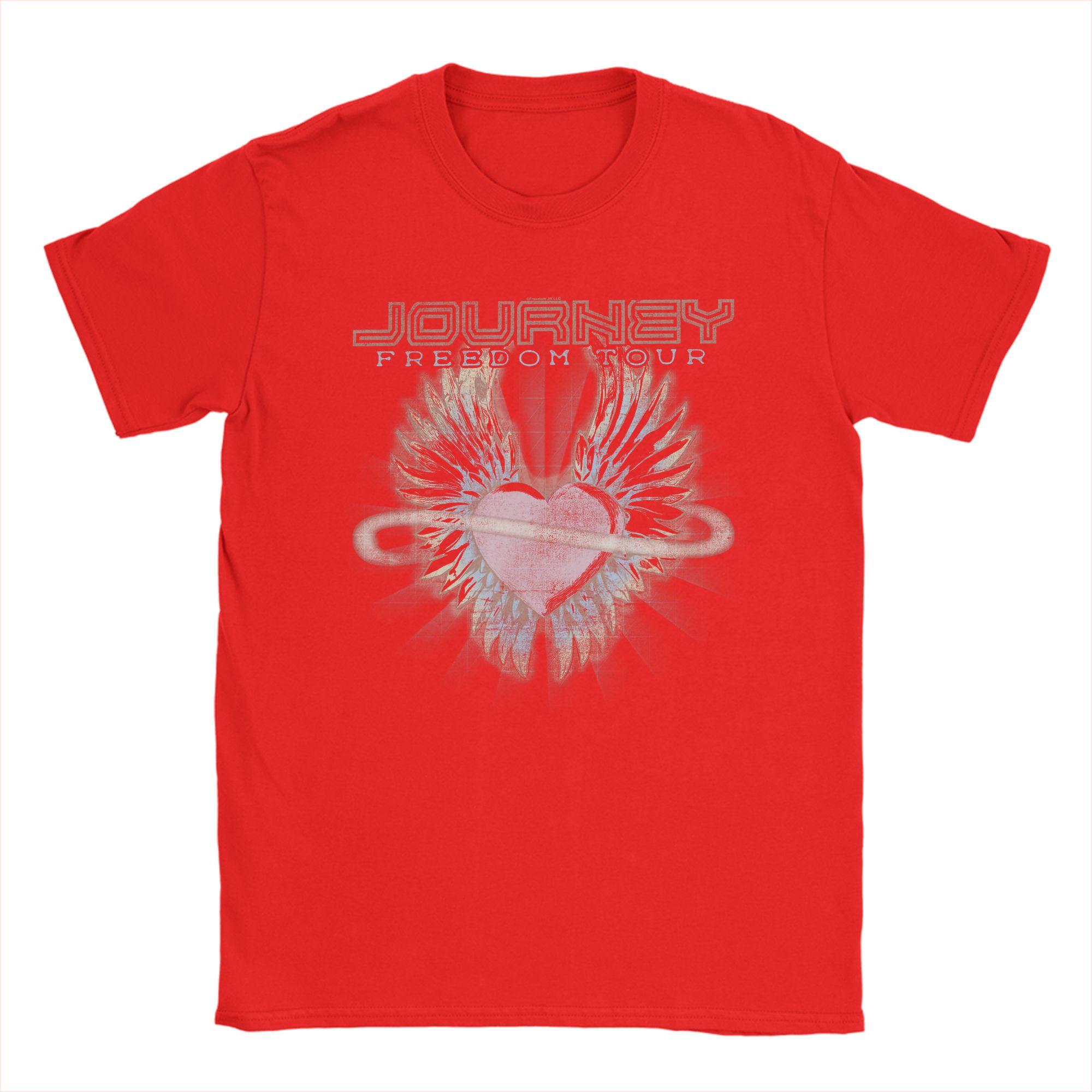 

Journey Freedom Tour Pastel Heart Band TShirt Unisex Cotton Tee Shirt Crewneck Short Sleeve T Shirts Big Size Clothes S