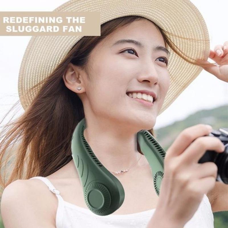 Outdoor Mini Neck Fan Portable Bladeless USB Mute Sports Fans, 3-speed Ultra Endurance Function, Perfect Summer Gift