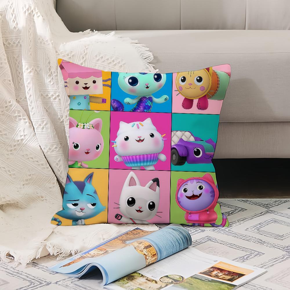 Cartoon cute G-Gabbys D-Dollhouse  Pillow Case Office Cushions Suitable For Sofa Car Bedroom Decorative Cushion Cover 12x12Inch