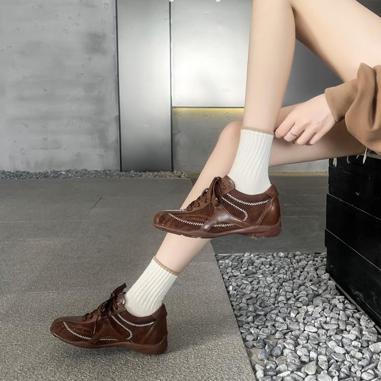 Cowhide Version~ Maillard Style Inner Height Increase Boxing Shoes Women's 2025 Autumn and Winter New Sports Style Casual Shoes German Training Shoes