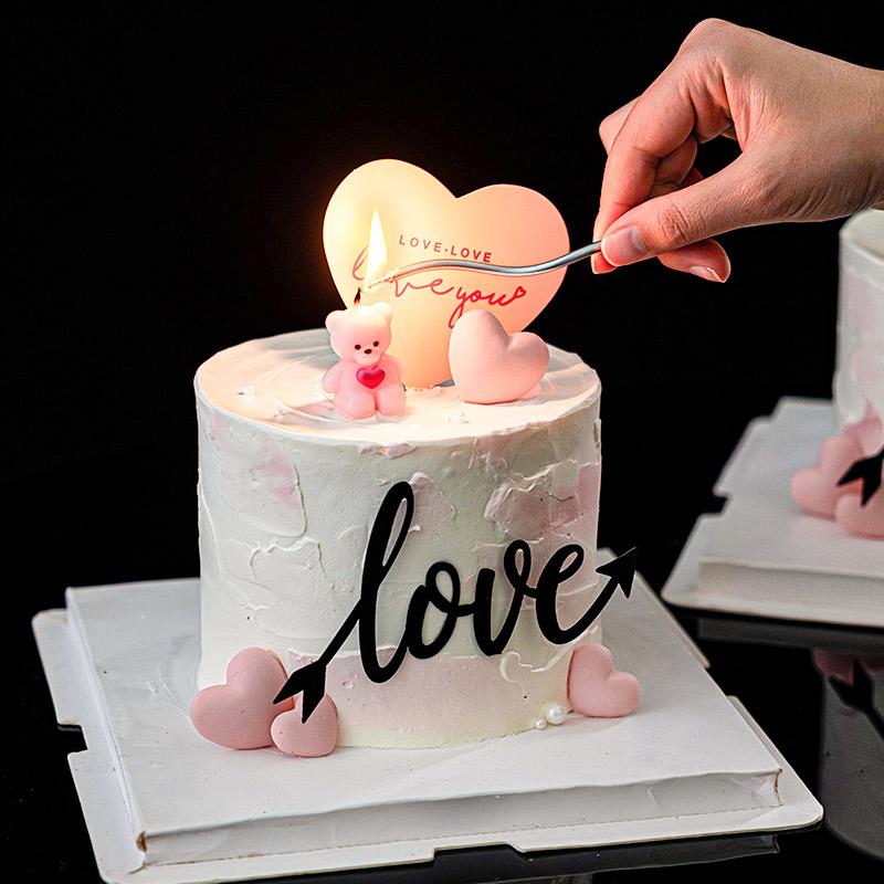 

Honey Bear Birthday Cake Candle Pink Brown Honey Bear with Bow Tie Cupcake Topper Birthday Baby Shower Wedding Party Supplies