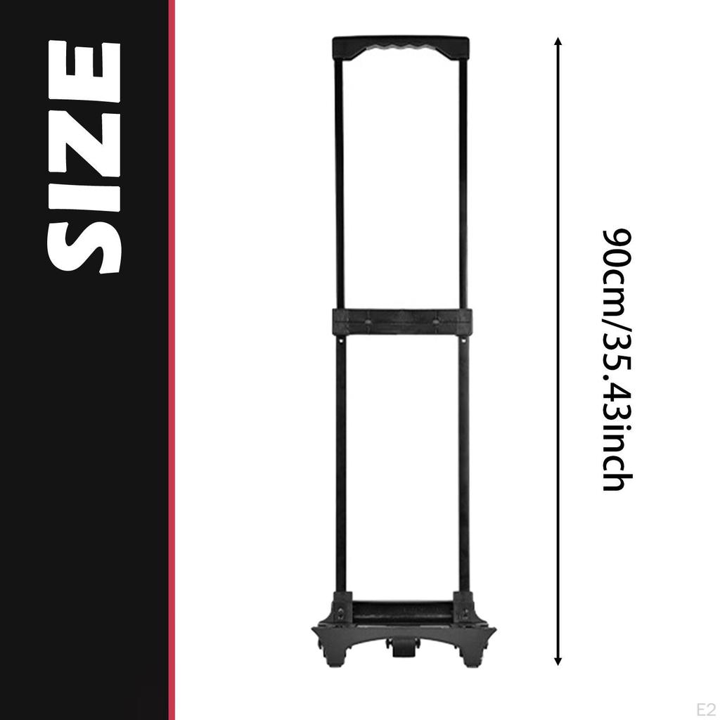 Mâner Telescopic Accesorii de Rezervă Negru Roți Integrate Tije de Tragere Ajustabile