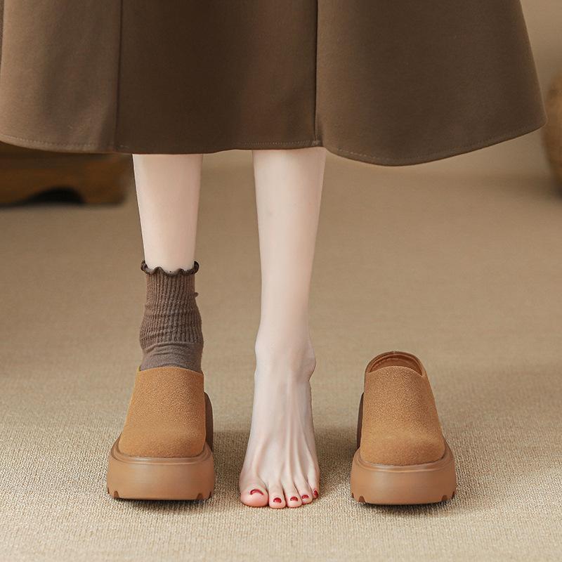 

10CM height increase half slippers spring new muffin thick bottom small bag head wearing slippers women 33 верблюд