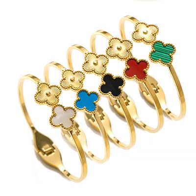 18Kgold Clover High-end Women's Titanium Steel Non Fading Jewelry Titanium Steel Bracelet
