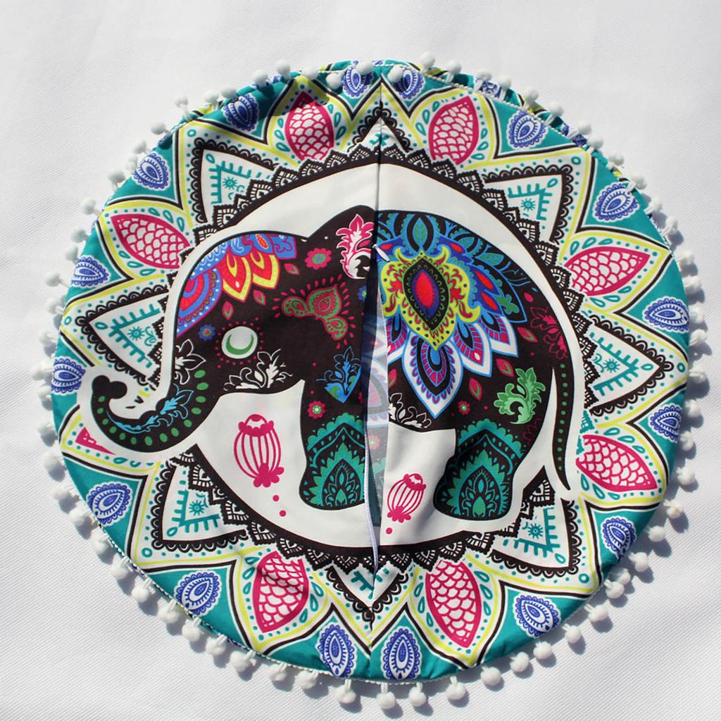 Round Bohemian Meditation Cushion Cover Ottoman Cushion Pillowcase Sofa Cushion