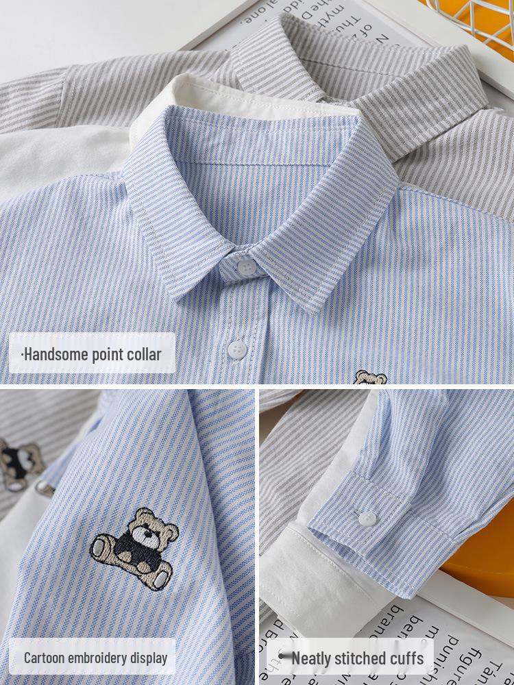 Trendy European Boys' Long Sleeve Casual Shirt - Spring/Autumn Kids' Clothing