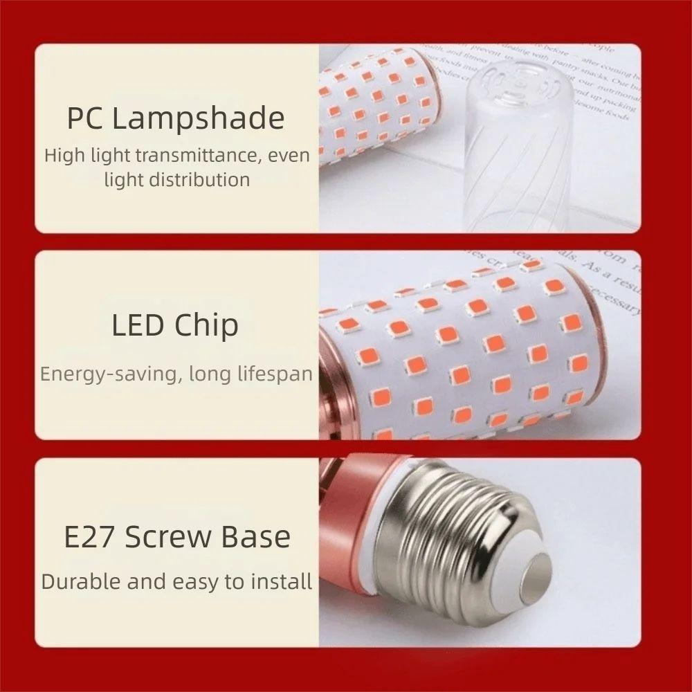 Bright PC Corn Lights Red Aluminum Lantern Light Bulb No Flicker Replace LED Bulbs Festival Lighting