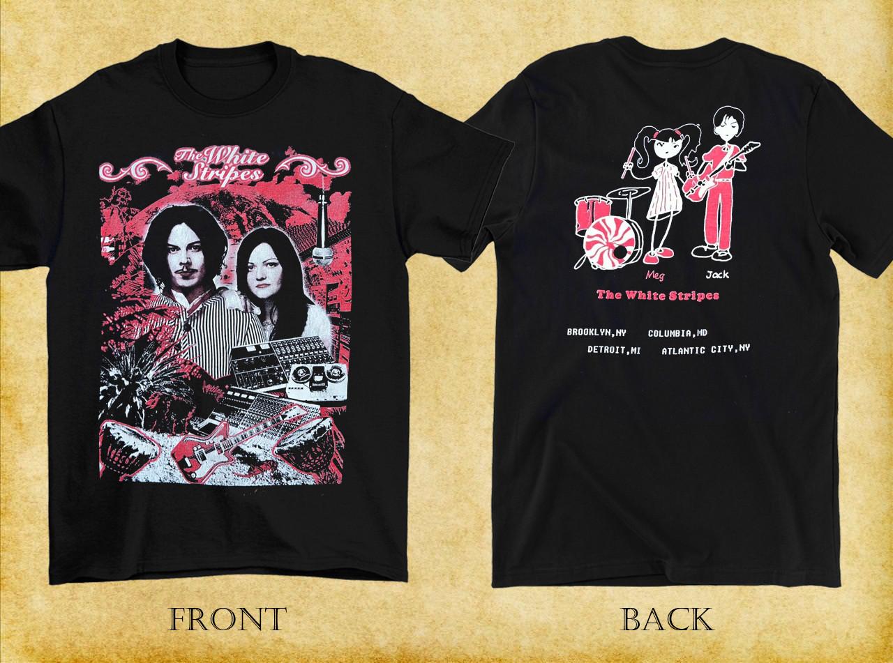 2 Sides The White Stripes Tour Meg And Jack Shirt Black Unisex S-5XL 1V0637 XXXL