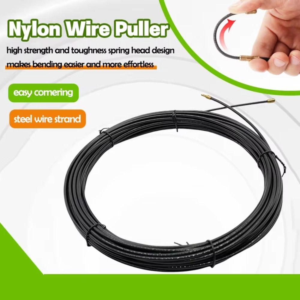 Guide Spring Cable Wire Puller Durable Anti-Corrosion Fish Tape Reel Ergonomic Handle Data Cabling Pull Wire Retracting